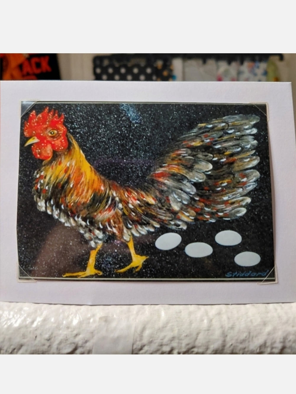 Rooster And Eggs By Jack E. Stiddard 4x6 Notecard